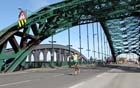 Yared Hagos cross Wearmouth Bridge on his way to winning the Sunderland City 10k Road Race.